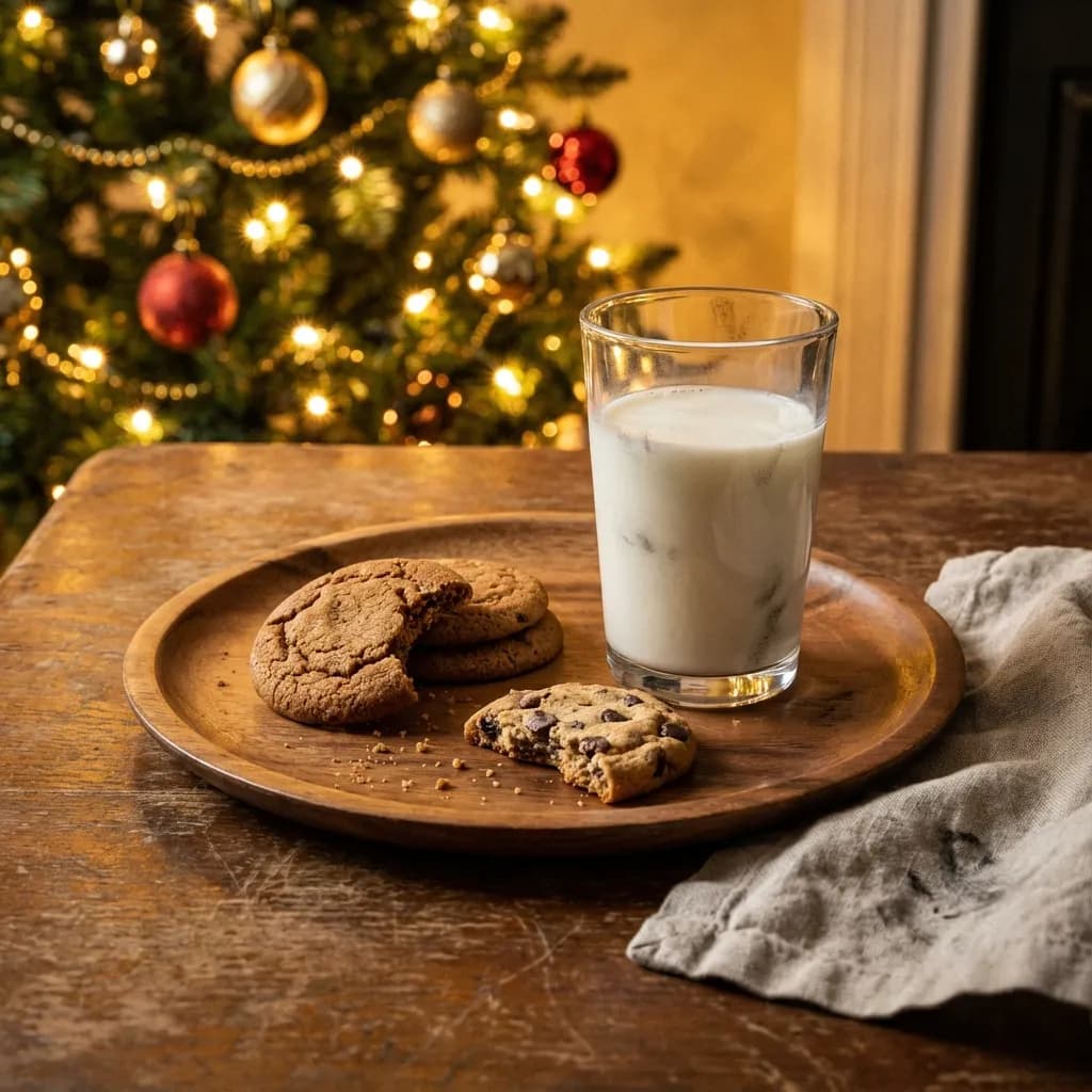 Eaten cookies and milk with soot