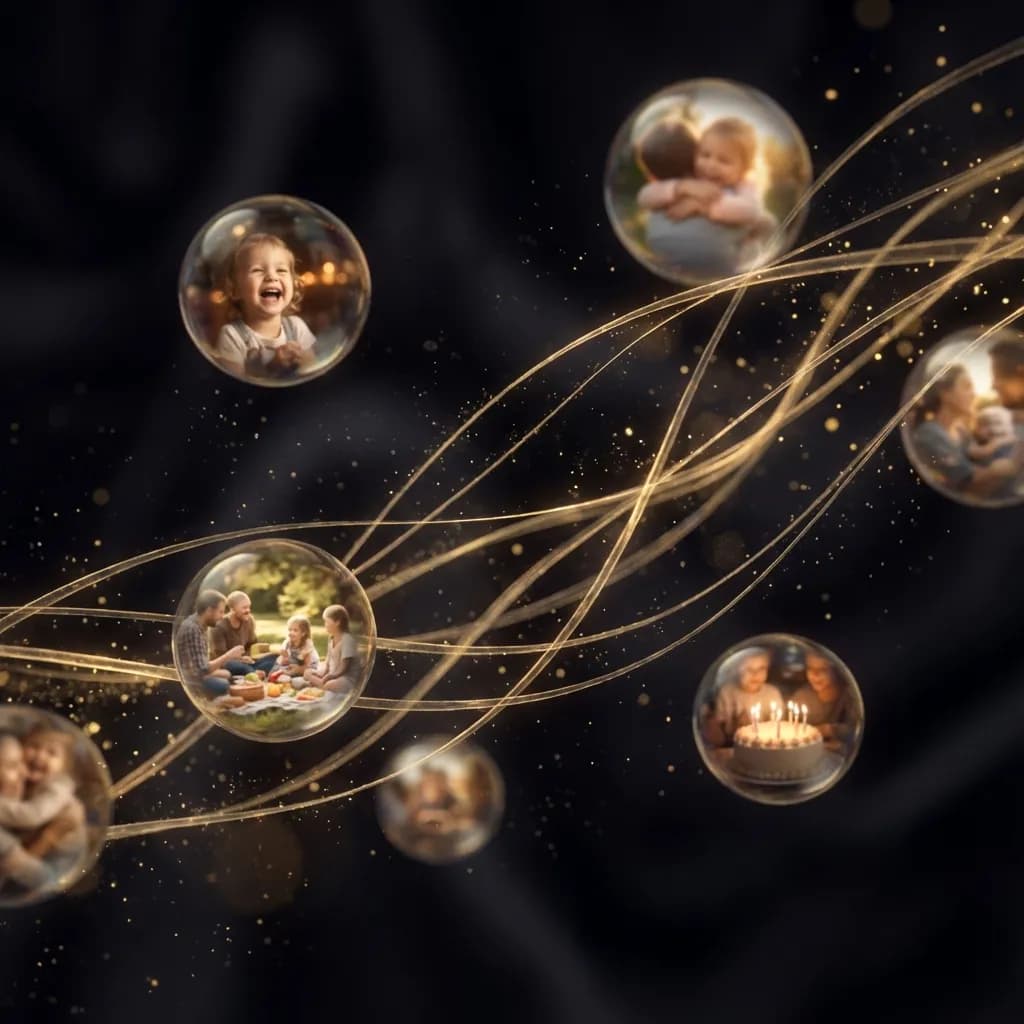 Abstract representation of glowing memories