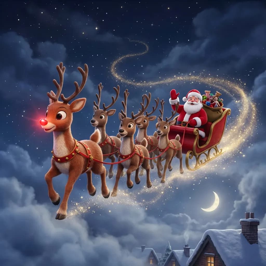 Illustration for Rudolph's Snowy Adventure - 3