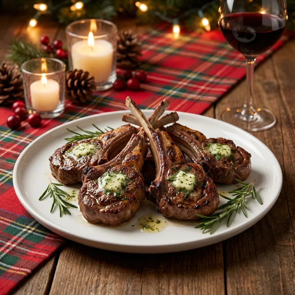 Grilled lamb chops with rosemary