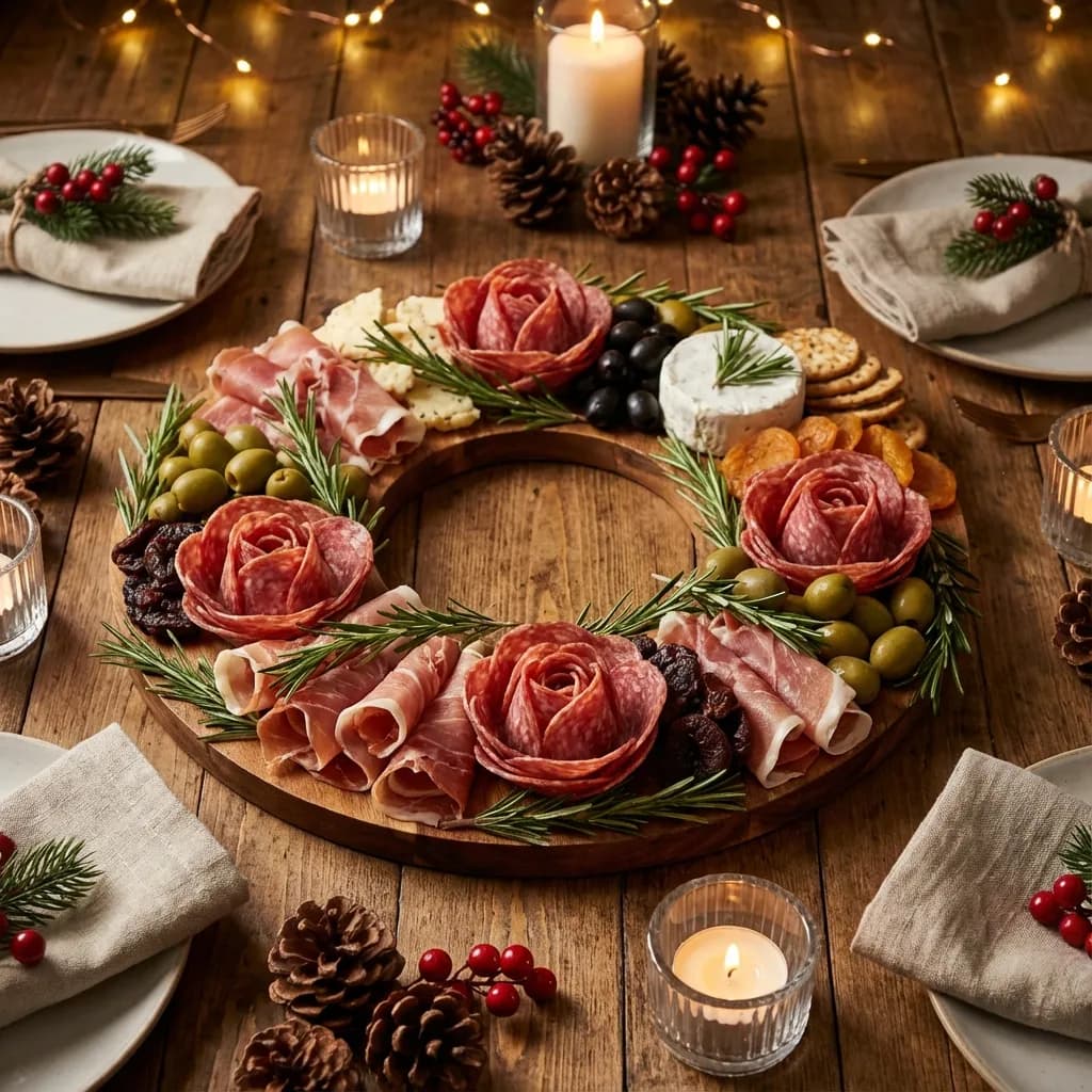 Christmas wreath charcuterie board